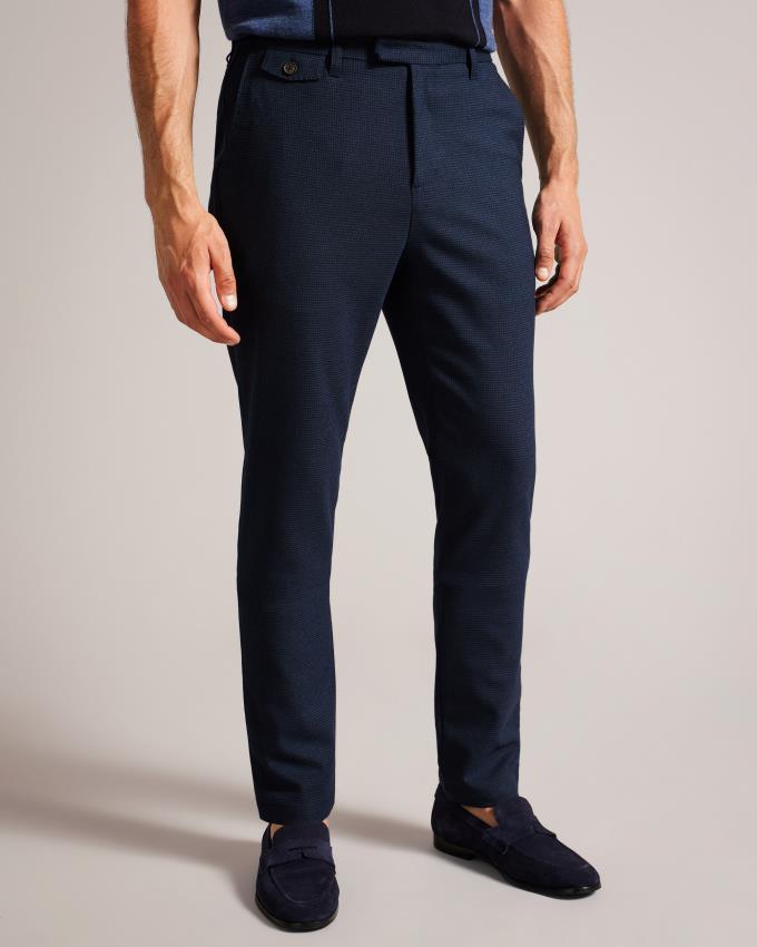 Pantalon Ted Baker Irvine Fit Puppytooth Bleu Foncé Homme | KQB-20795915